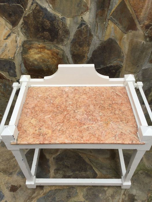 Mesa Rústica Madeira Pau Santo e pedra Liós séc XIX 65 cm