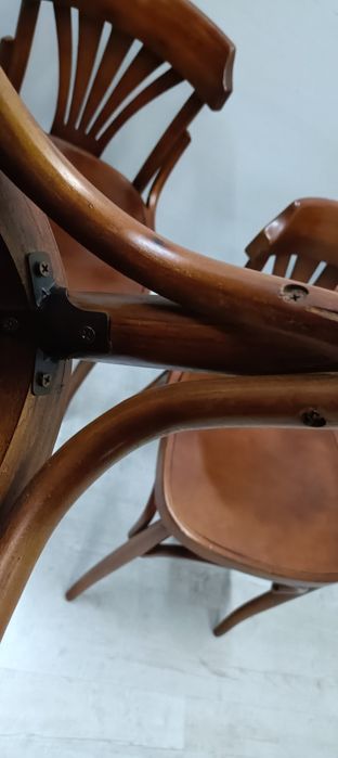 Krzesła jak Thonet Fameg Radomsko bardzo masywne z drewna egzotycznego