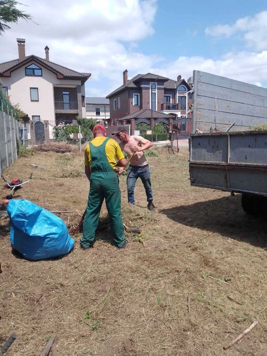 Вывоз мусора уборка участков покос вспашка