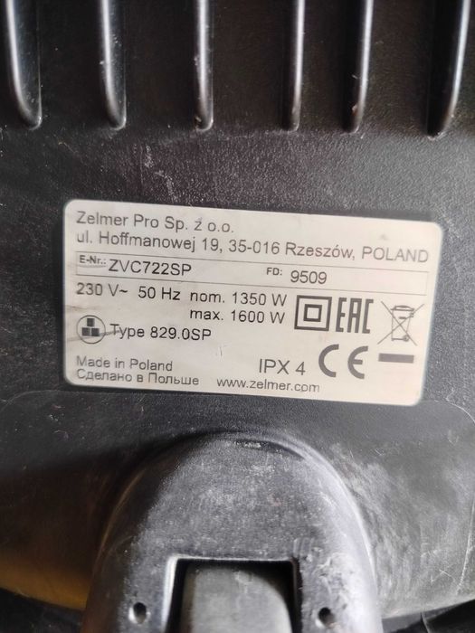 uszkodzony Zelmer Aquos