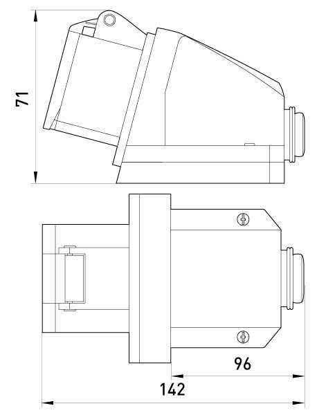 Gniazdo przemysłowe stałe 230v 3p 32A niebieskie