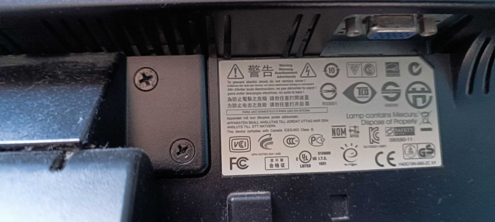 Monitor LCD HP LE1851w widescreen de 18,5 polegadas VGA