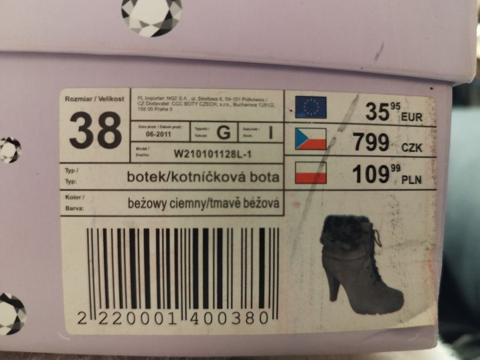 botki damskie na obcasie