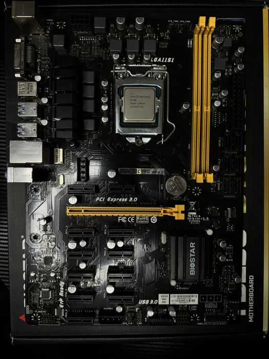 Материнська плата  Biostar TB250-BTC  + процесор intel