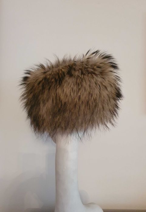 Czapka z jenota. Jenot futro naturalne (2)