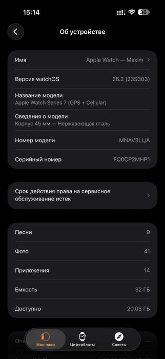 Apple Watch 7 Stalines Steel graphite 45mm