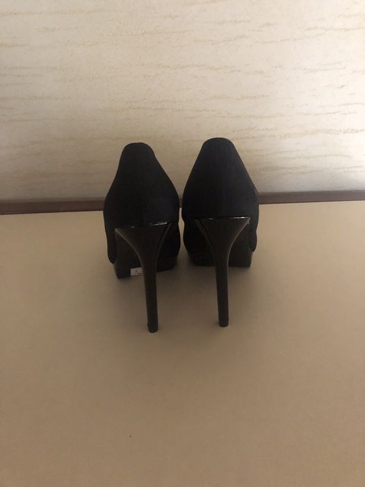 Туфли черные, замша