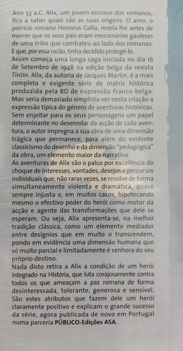 Livros BD. Alix. Jacques Martin. Coleção Completa 16 Vol. Novos. Edição Asa/Publico