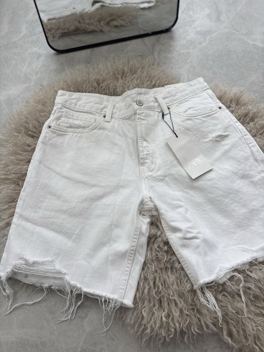 Білі шорти Zara середня посадка