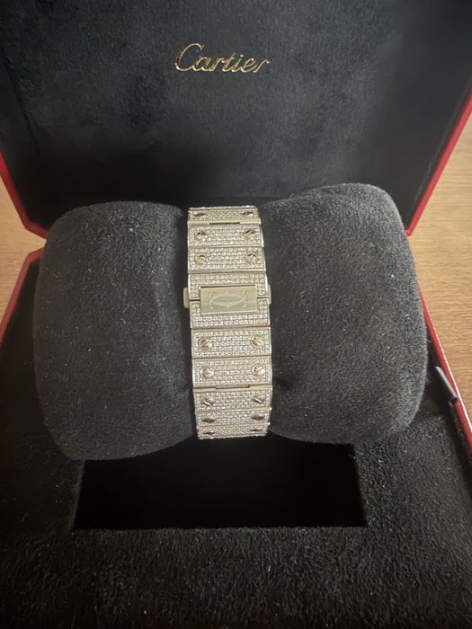 Cartier Santos Large Iced Out