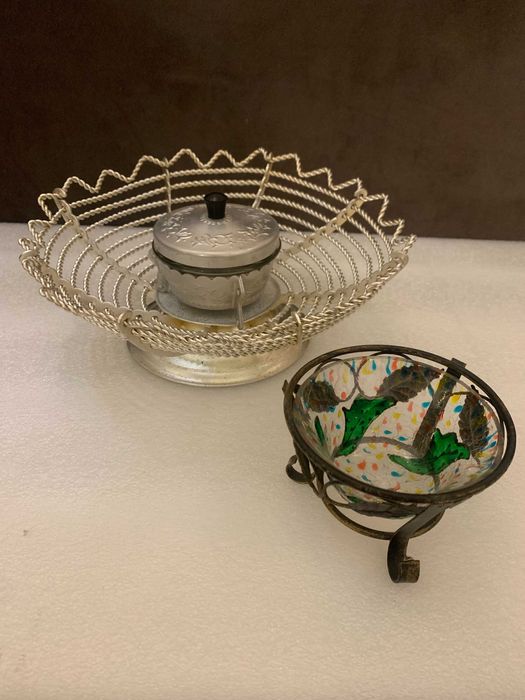 Ретро Сольница ЗИШ , Фруктовница алюминий СССр  Конфетница кованная