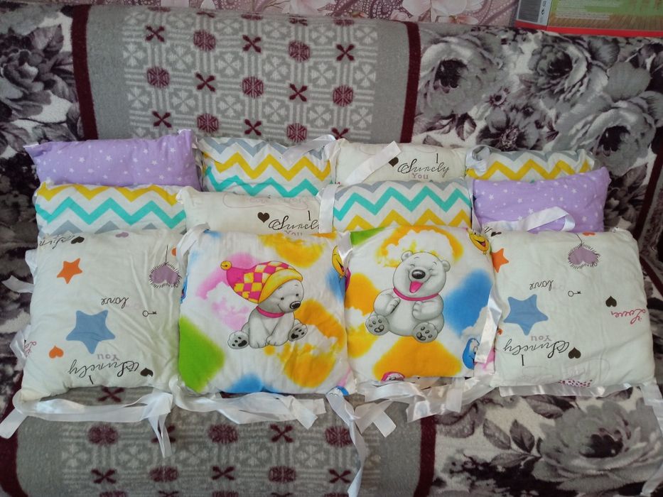 Бортики у дитяче ліжечко+ простинка на резинці