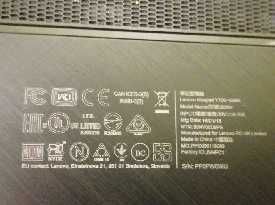 Lenovo y700-15isk
