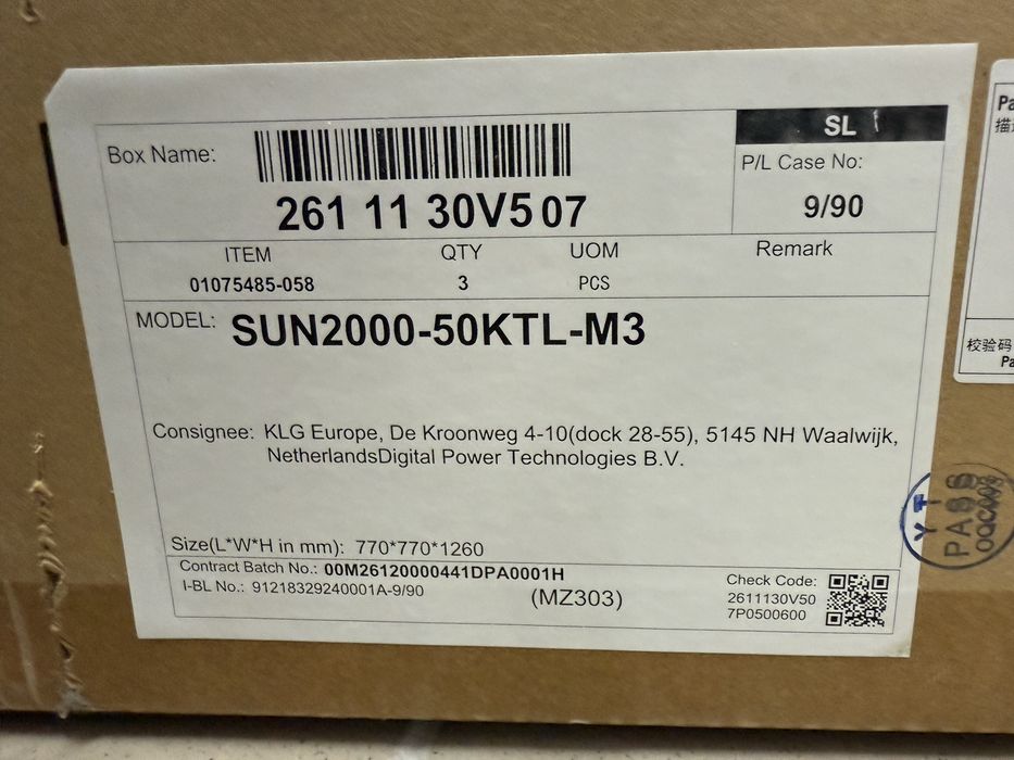 Інвертор Huawei sun2000-50ktl-m3, моніторинг Smart Dongle-WLAN-FE та лічильник Huawei CHiNT DTSU666-H Smart meter