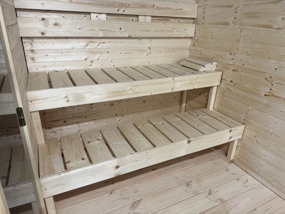 Sauna ogrodowa ocieplona z przedsionkiem elektryczna  LUB drewno