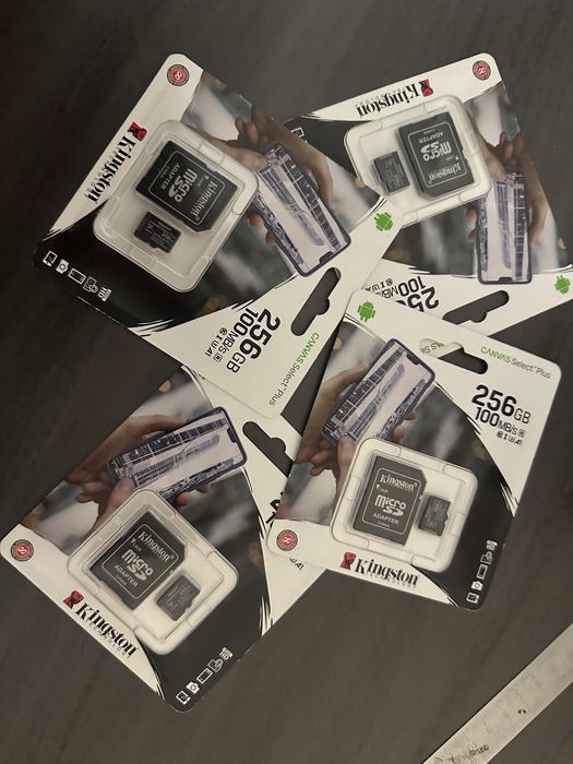 Micro SD 256gb оригінал Kingston Canvas Select Plus 100мб/с 10клас