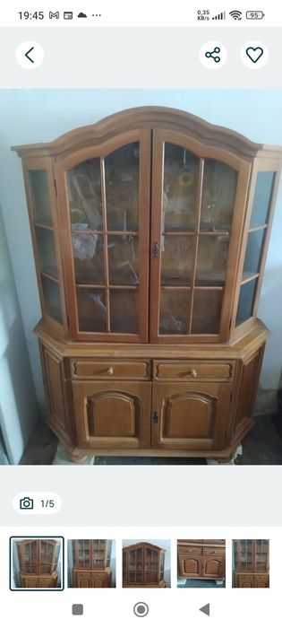 Dębowa komoda + witryna