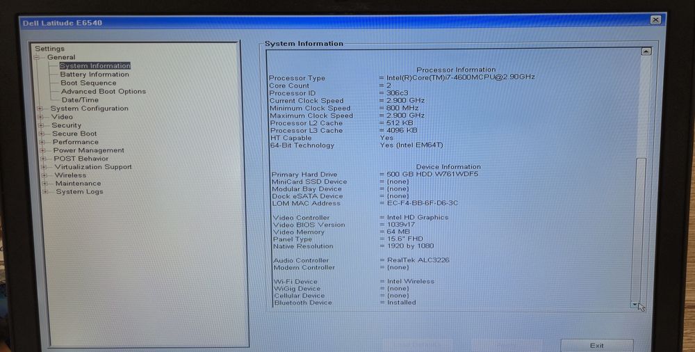 Dell Latitude E6540 i7 16gb amd radeon 8790 win11pro