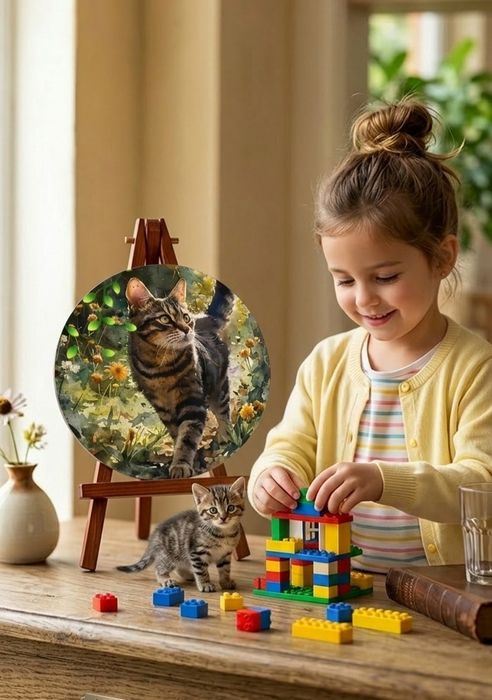 Живопис друк на металі Декор картина печать  на метале кошка живопись