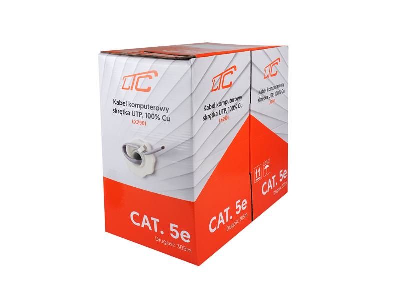 Kabel komputerowy skrętka wewnętrzna UTP cat.5e RJ45 100% Cu miedź