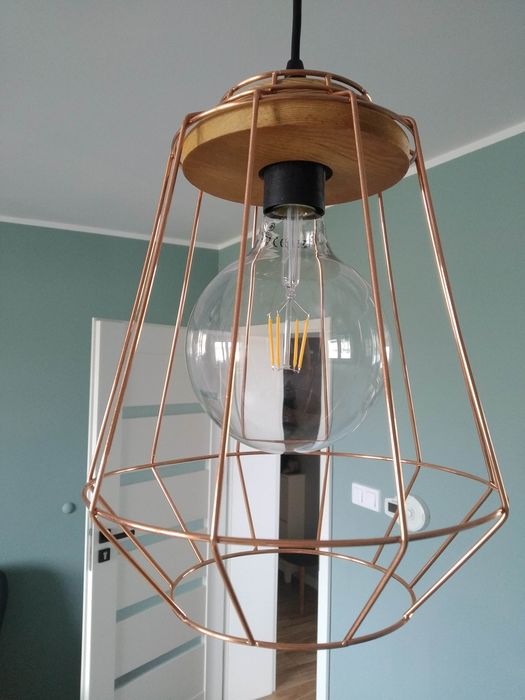 Lampa diament loft miedziana