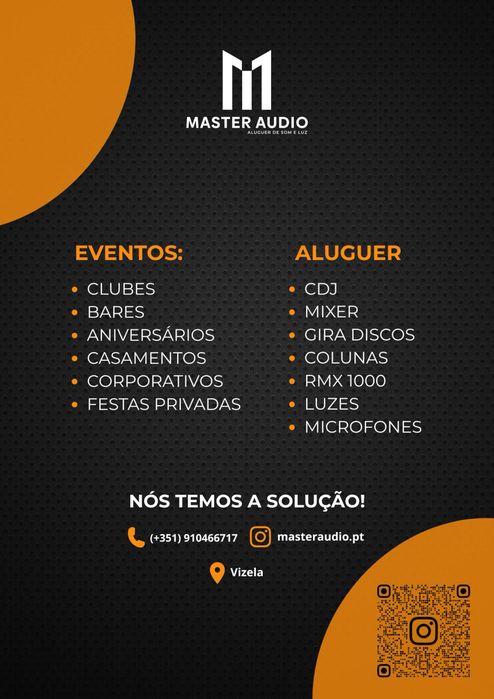 Aluguer de equipamento de DJ e sistema de som