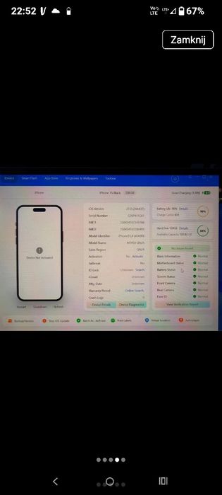 iPhone 15  uszkodzony