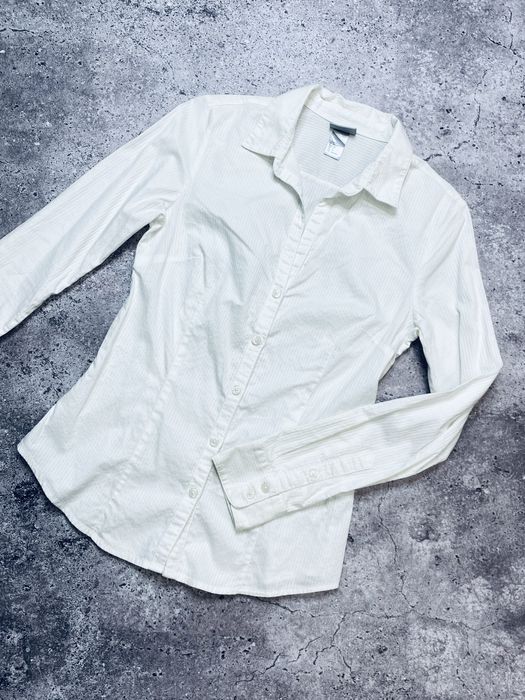 Женская белая молочная рубашка H&M Хs/S оригинал
