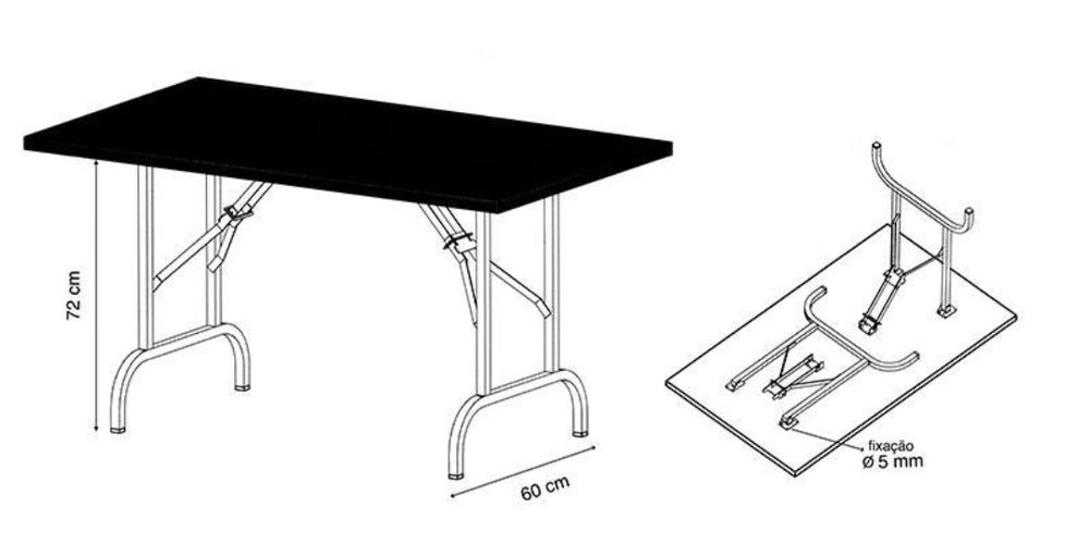 Pernas mesa rebatíveis