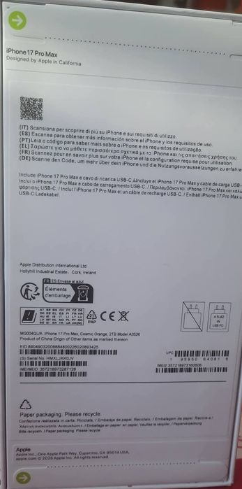 NOWY Iphone 17 Pro Max 2TB nie otwierane pudełko, BEZ RAT  Orange