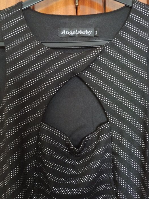 Vestido Preto e Prateado