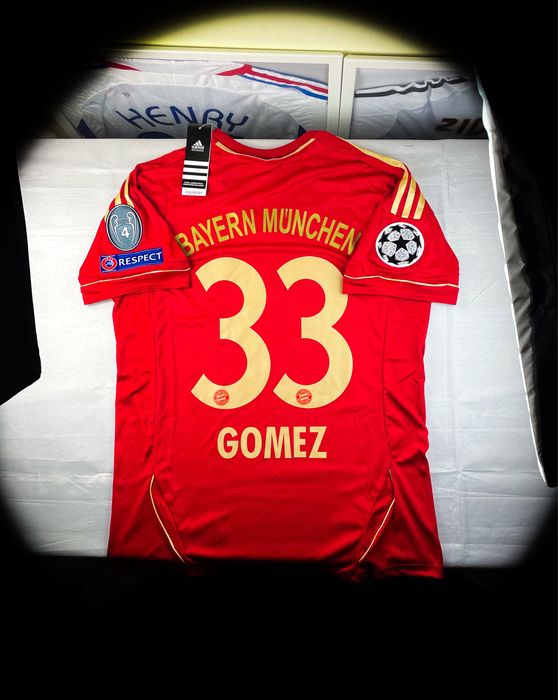 (L) M. GOMEZ 33 BAYERN MONACHIUM FINAŁ LIGI MISTRZÓW 2012/2013 Vintage Adidas Nowa Czerwona Domowa Piłkarska Koszulka Sportowa Jersey Kolekcjonerska