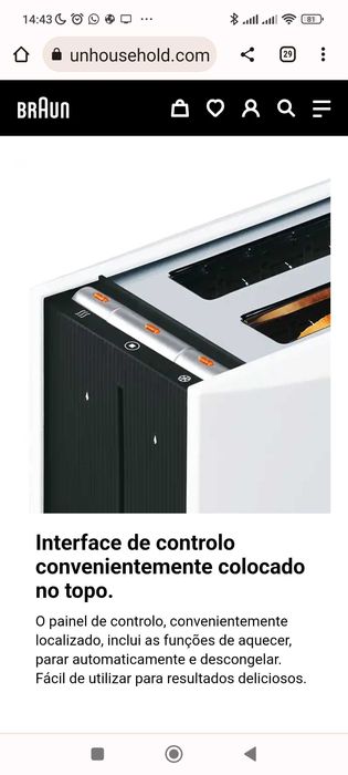 Torradeira Braun Multiquick 2 fendas