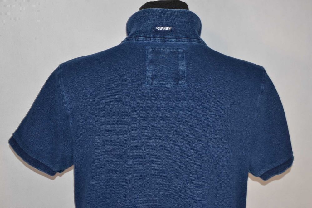 SUPERDRY Classic Indigo Polo Koszulka Męska XXL Oryginalna Super Stan