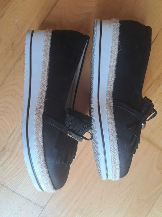 Buty czarne mokasyny na platformie VICES