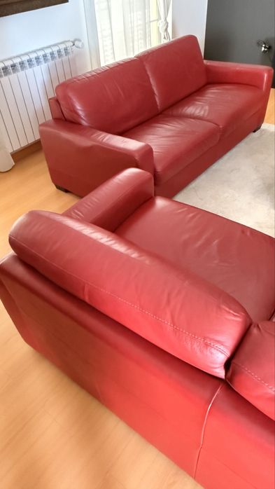 Conjunto de 2 sofás de pele Chateaux D’ax