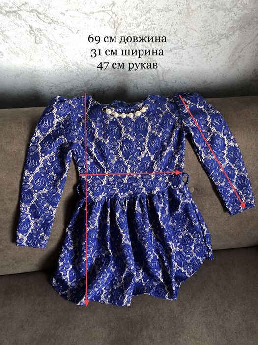 Святкова сукня для дівчинки 5–6 років, синя, як нова