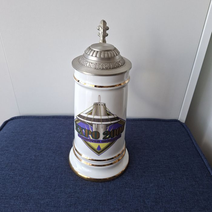 Kufel do piwa ceramiczny z pokrywką EXPO 2000 limitowana edycja