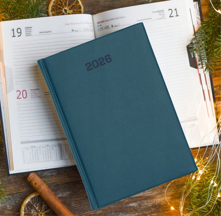 Nowy kalendarz kartkowy ksiazkowy   A5 2026. Planer organizer