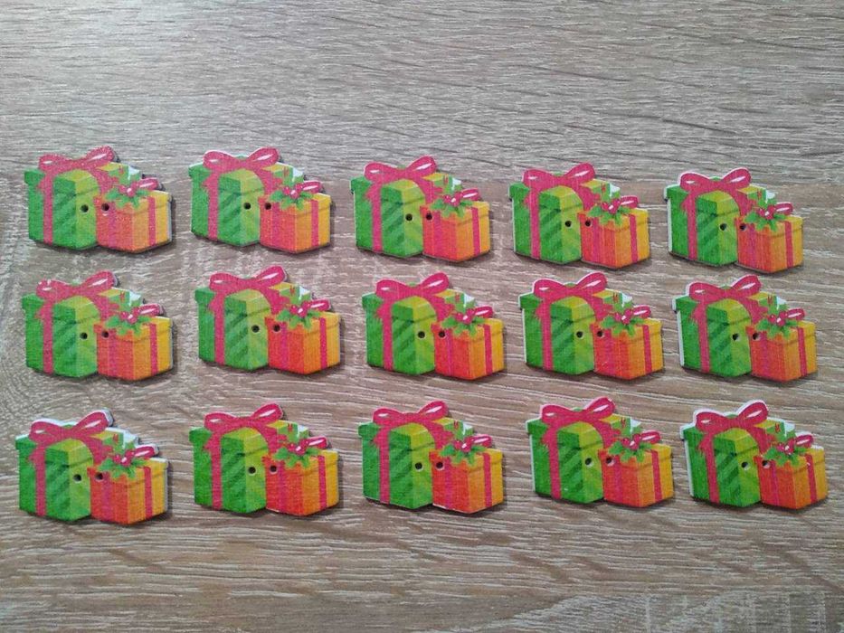 Дерев'яні пуговки гудзики, набори по 15 шт