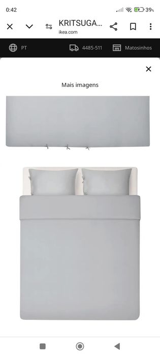 Capa de edredão usada uma vez