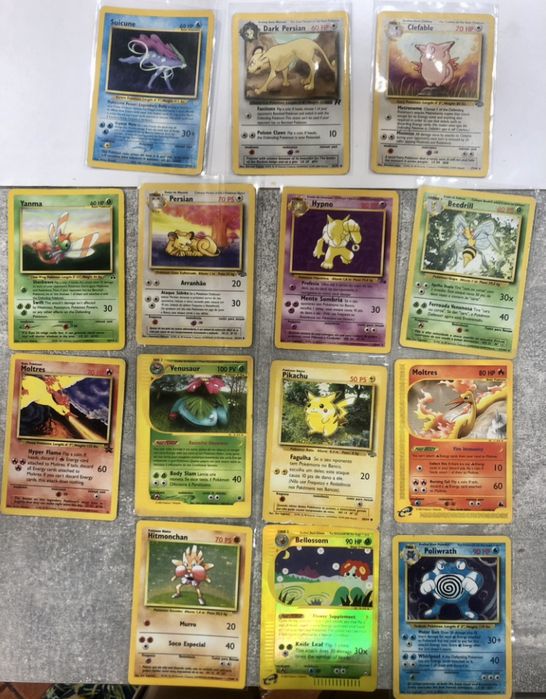 Cartas Pokémon Vintage  base set 1 edição (Wizards of the Coast / Anos 90-2000)