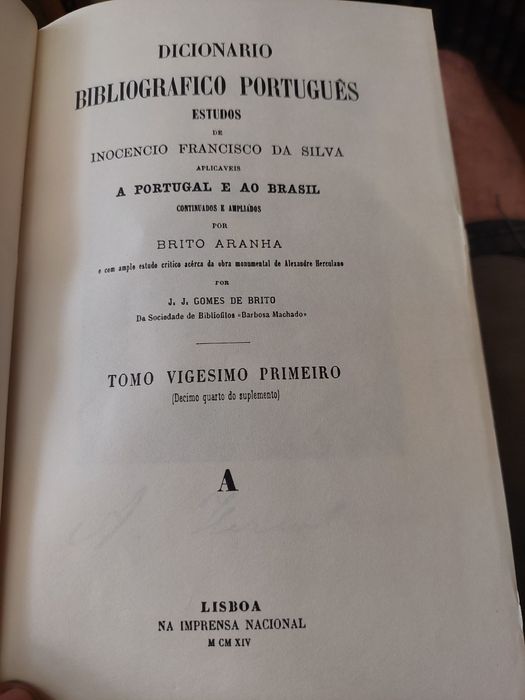 Dicionario bibliografico portugues inclui Inocêncio f silva