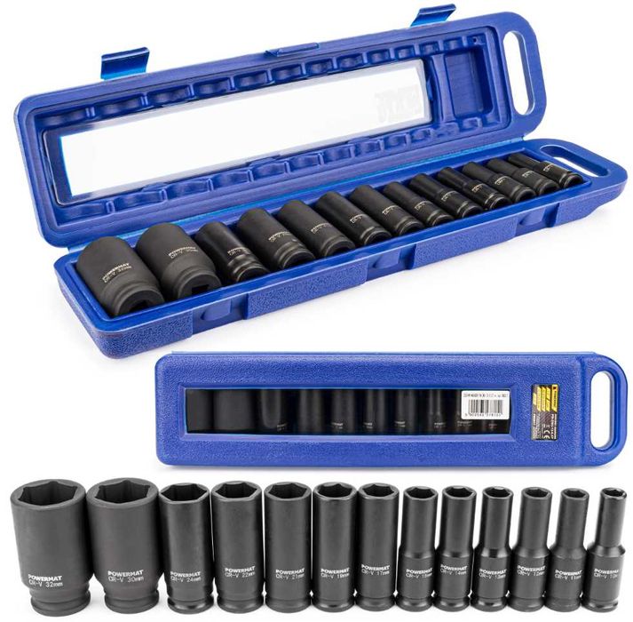 ZESTAW nasadek udarowych NASADKI UDAR 13EL 10-32MM PM-ZNU-13-0.5T