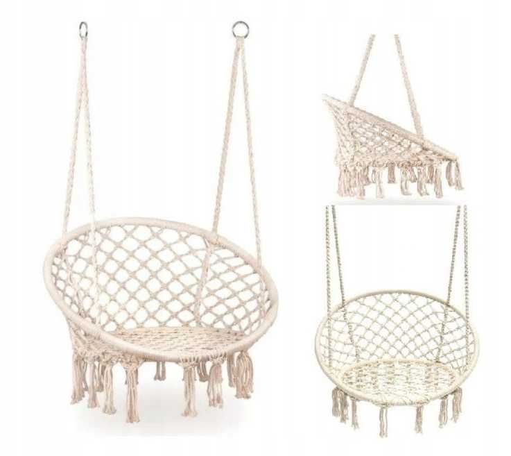 Fotel wiszący bocianie gniazdo hamak BOHO, huśtawka