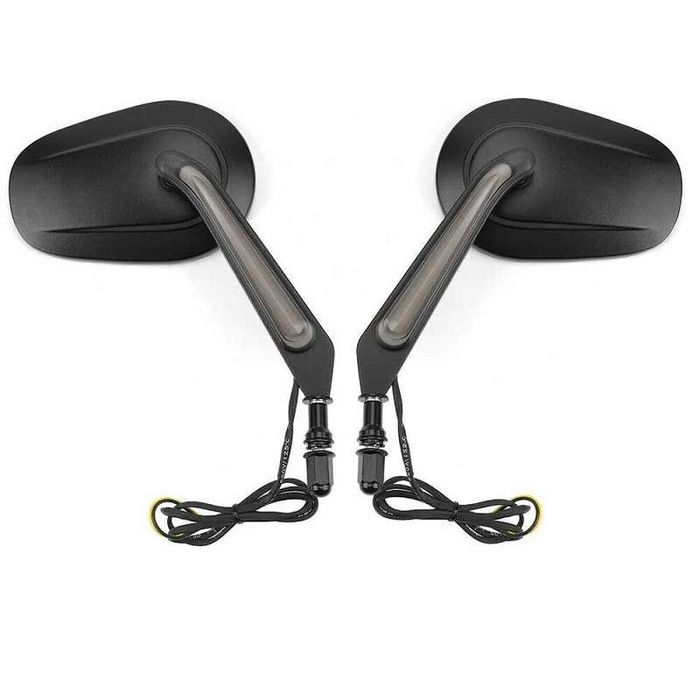 Espelhos Retrovisores LED Pisca Harley-Davidson Preto/Cromado