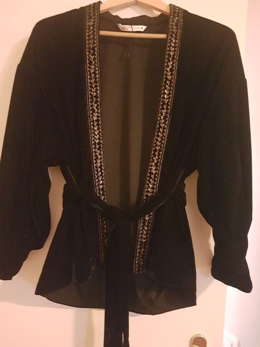 Casaco de veludo preto