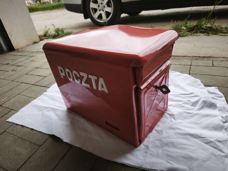 Skrzynka Pocztowa Poczta-Polska, oryginalna, z kluczem, prl, loft