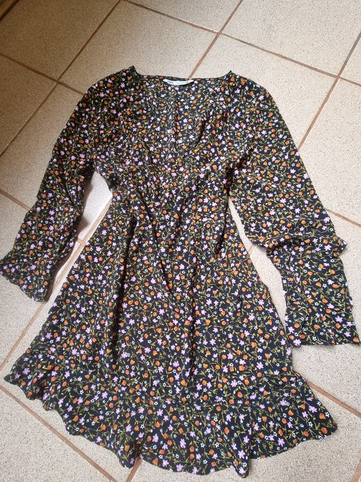 Zara платье цветочный принт м-л зара