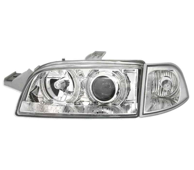 FARÓIS ANGEL EYES FIAT PUNTO 93-99 FUNDO CROMADO AUT.